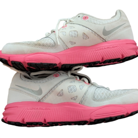 Nike Lunar Forever White Pink Running Shoes Sneakers Women's 8 - Picture 9 of 12